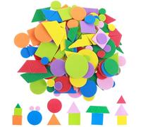 Tyqour Lot de 750 autocollants en caoutchouc mousse pour enfants - Multicolore - Série géométrique - Autocollants en mousse - Pour travaux manuels, scrapbooking, bricolage
