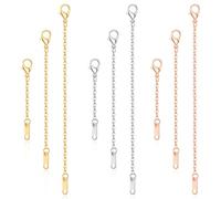 Tyqour Lot de 9 rallonges de collier pour femme en acier inoxydable - Extension de bracelet - Extension de chaîne - Argent et or - Extensions pour la fabrication de bijoux DIY
