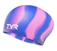 TYR Bonnet de Bain Multicolore en Silicone pour Cheveux Longs