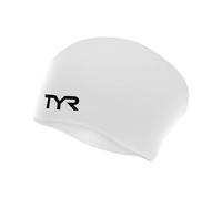 TYR Bonnet de bain adulte pour cheveux longs en silicone sans plis Blanc
