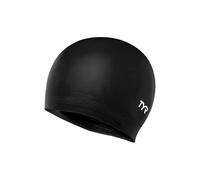 TYR Mixte Solid Bonnet de bain latex, Noir, Taille unique EU