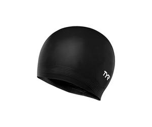 TYR Mixte Solid Bonnet de Bain Latex, Noir, Taille Unique EU
