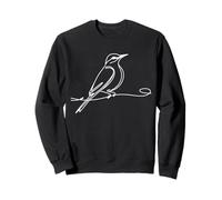 Tyran Gris Line Art Oiseau Ornithologie Sweatshirt