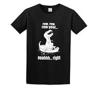 Tyrannosaura Rex Row Row Your Ooohhh...Right Unisex 100% Cotton Short-Sleeve T-Shirts Black L