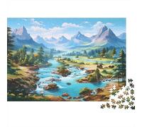 Tyrannosaure Rex Puzzle 1000 Pièces Adulte Classique Qualité Supérieure Jeu Éducatif -Scène de la Jungle préhistorique-Défi Cadeau Jeu De Famille Intéressant 52x38cm/1000pcs