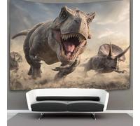 Tyrannosaure Rex Tapisserie,Tricératops Tenture Murales Pour Chambre Esthétique,décoration De La Maison Pour Le Salon 100cmx150cm