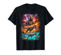 Tyrannosaurus Lightning Fire Art préhistorique T-Shirt