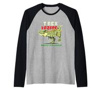 Tyrannosaurus Rex Dinosaurs Cartoon Illustration Graphic Manche Raglan