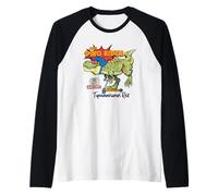 Tyrannosaurus Rex Dinosaurs Cartoon Illustration Graphic Manche Raglan