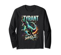 Tyrant T Rex Roaring Dinosaur Pop Art Monster Manche Longue