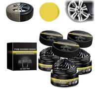 Tyre Nourish Cream, Powerful Wheel Cleaning Refurbish Wax, Car Tires & Plastic Trim Renewal Paste, Tyre Shine, Tyre Wax-Restores Black Gloss for Car Trucks Motorcycles Tires (3Pcs)
