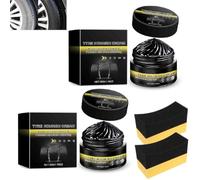 Tyre Nourish Cream,Powerful Wheel Cleaning Refurbish Wax,Tire Wax Restores Black Gloss,UV Protection and Waterproof Coating,Maintain Luster, Repels Dirt Prevents Aging for Tires (2pcs)