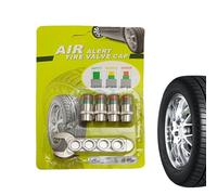 Tyre Pressure Caps - Metal and PC 2.5cm, Valve Stem Sensor, Colour Alert Indicator | Quick Check Design, Tire Pressure Gauge, Motorcycle Tyre Caps for Cars, SUVs, Trucks, Motorcycles Travel