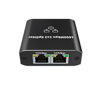 TYREE Répartiteur Réseau Ethernet 1 à 2 - Adaptateur Répartiteur Réseau Haute Vitesse 1000 Mbps avec Câble d'alimentation USB pour Câble Cat5/5E/6/7/8