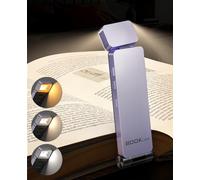 Tyreses Lampe de Lecture Rechargeable, Lampe Clip pour Lire Dans le Lit, USB Rechargeable, 3 Couleurs et 3 Luminosités Réglables en Continu, Protection des Yeux Cadeaux pour Lecteurs de Livres（Violet）