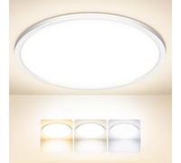Tyreses Plafoniera LED Soffitto, 32W 3200LM Lampada da Soffitto Ultrasottile, 3000K/4000K/6500K, moderna IP44 Impermeabile Lampada per Soggiorno, Bagno,Camera da Letto,Cucina,Ø40CM