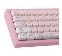 TYRIXKI PBT Lot de 148 Touches Mignonnes en Forme de Lapin par Sublimation pour claviers mécaniques Cherry Gateron MX