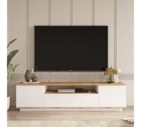 Tyro meuble tv blanc et bois 180cm