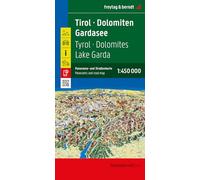 Carte routière Tyrol - Dolomites - Lac de Garde avec panorama | Freytag & Berndt
