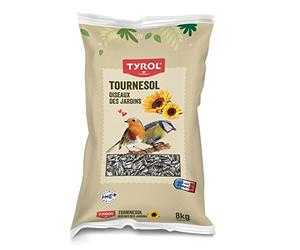Tyrol Graines oiseaux Extérieurs, Graines de tournesol pour oiseaux, Durables et Ecologiques, Pour la Survie et le Bien-Être, 8KG ODC