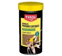 Tyrol | Granulés pour Poissons Exotiques | Nourriture pour Poissons | Aliment Complet à base de Nutriments Essentiels | Céréales, Sous-produits de Poissons, Levures | 130 g | 250 ml