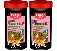 Tyrol | Granulés pour Poissons Rouges | Nourriture Poisson Rouge | Aliment Complet à Base de Nutriments Essentiels | Céréales, Poissons et sous-Produits de Poisson | 50 g | 100 ML (Lot de 2)