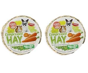 Tyrol - Palet Foin Compressé Carotte - Nourriture Lapin et Rongeurs - Foin Lapin Riche en Fibres - Nourriture Complémentaire - Format Compressé et Pratique - Aliment Equilibré - 240G (Lot de 2)