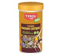 Tyrol Pure - Nourriture pour Poissons Exotiques d'Aquarium - Flocons Insectes Complets Ingrédients de Qualité - 4 Types