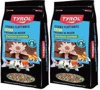 Tyrol - Sticks Extra Flottant pour Nourriture de Poissons Rouges & Carpes Koï - Base de Nutriments, Minéraux & Vitamines - Sac 2L (Lot de 2)