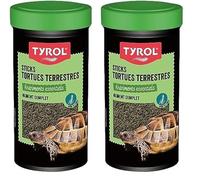 Tyrol Sticks Tortues, Nourriture Tortue Terrestre, Aliment Tortue Complet, Riche en Fibres, Vitamines et Oligo-Eléments, Croissance des Os, 250ML, 1 Unité (Lot de 2)