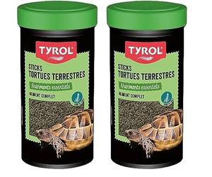 Tyrol Sticks Tortues, Nourriture Tortue Terrestre, Aliment Tortue Complet, Riche en Fibres, Vitamines et Oligo-Eléments, Croissance des Os, 250ML, 1 Unité (Lot de 2)