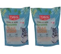 Tyrol | Terre à Bain pour Chinchilla | Pour Chinchilla et Petits Rongeurs | Pour un Pelage Soyeux et Purifié | Entretient la Fourrure du Chinchilla | Hygiène et Bien-Être du Rongeur | 3 Kg (Lot de 2)
