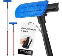 Tyroler Bright Tools Outil 2-en-1 pour le Nettoyage des Fenêtres, Manche Extensible de 139 à 230 cm pour une Meilleure Portée |100% Caoutchouc Naturel pour une Durabilité et une Protection Supérieures