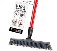Tyroler Japonais Balai Silicone | Tête De 30 cm Balai Bross Poils Animaux | Manche Anti-Rouille en 4 Parties de 140 cm pour Balais en Silicone Professionnel | Balais Nettoyer Sol