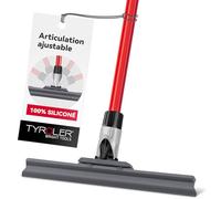 Tyroler Raclette de sol robuste pour pièces humides | Tête de 30 cm 100 % silicone | 4 parties de 140 cm de long manche | Raclette parfaite pour salle de bain et douche | Idéale pour toutes les