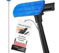 Tyroler Raclette Vitre Professionnel Nettoyage Vitre | 0.3 à 3.8M Lave Vitre Manche Télescopique Nettoyant Vitre | Kit Nettoyage Vitre 2 en 1 | Perche Télescopique Nettoyage Parfaite | 100% Caoutchouc