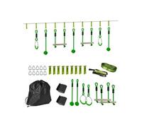 Tyrolienne enfant 10m max. 50Kg - kit complet - nombreux accessoires - vert