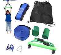 Tyroliennes pour enfants en plein air | Tyroliennes de haute qualité pour enfants et adultes avec Monkey Bar - Parcours d'obstacles sûrs Slackline pour le divertissement de l'aire de jeux dans Generic