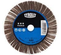 TYROLIT A-P01 C X Roues à lamelles DxT 115x20 Pour l'acier, les métaux non ferreux et le bois, P80, Forme : 1LA - (roue à lamelles), Art. 34057514 x5 morceau