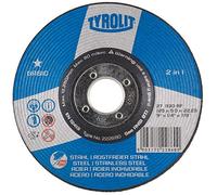 TYROLIT Basic Lot de 10 disques de ponçage 2 en 1 pour meuleuse d'angle en acier inoxydable 125 x 6,0 x 22,23 mm