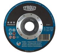 TYROLIT Disques à tronçonner DxUxH 125x1,2x22,23 Disques à tronçonner super minces pour l'acier et l'acier inoxydable, forme : 42 - version déportée, Art. 34472852 x25 morceau