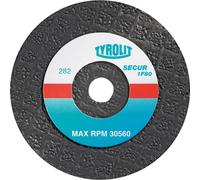 TYROLIT Disques abrasifs DxTxH 125x25x25 1F80 pour acier inoxydable, forme : 1F80 - exécution droite (disque à ébarber), Art. 441204 x20 morceau
