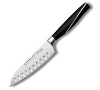 Tyrolit Life Santoku Couteau à lame alvéolée - Lame en acier inoxydable de 12 cm - Couteau de cuisine extrêmement tranchant pour poisson, viande, fruits et légumes - Fabriqué au Tyrol