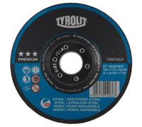 TYROLIT Meule à ébarber DxUxH 125x7x22,23 FASTCUT pour acier et inox, forme : 27 - version déportée, Art. 5313 x10 morceau