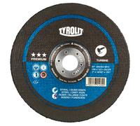 TYROLIT Meule à ébarber DxUxH 125x7x22,23 T-GRIND pour acier et fonte, forme : 27 - version déportée, Art. 701518 x10 morceau