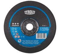 TYROLIT Meule à ébarber DxUxH 178x7x22,23 3en1 pour acier et inox et fonte, forme : 27 - version déportée, art. 466754 x10 morceau