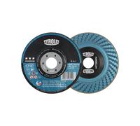 TYROLIT Meule à ébarber RONDELLER® D125xÉp.mm granulation 24 coudée INOX/acie...