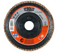 TYROLIT Rondelle à lamelles DxH 125x22,23 CERABOND Rondelle à lamelles pour acier inoxydable, P80, Forme : 28N - version droite (corps de support en plastique), Art. 34577429 (ancien n° : 34315847) x5