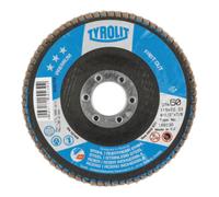 TYROLIT TYROLIT Disque à lamelles (spécial inox), plateau en fibre de verre conique, ⌀ 115 mm, Grain : 60 Quantité:1