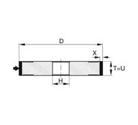TYROLIT TYROLIT Meule assiette diamant D x T x H (mm), 100 x 10 x 20, Type : D126 Quantité:1